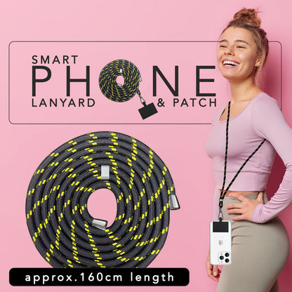 NALIA Bunte Universal-Kette mit Pad, Band für Handy-Hülle zum Umhängen, Karabinerhaken Anhänger Metall, Schlüsselband Umhängeband 160 CM, Crossbody Lanyard mit Schlaufe