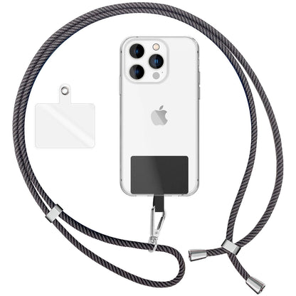 NALIA Bunte Universal-Kette mit Pad, Band für Handy-Hülle zum Umhängen, Karabinerhaken Anhänger Metall, Schlüsselband Umhängeband 160 CM, Crossbody Lanyard mit Schlaufe