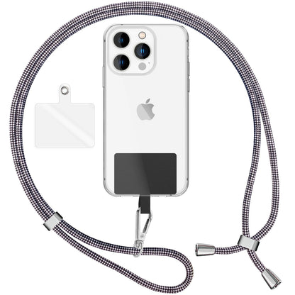 NALIA Bunte Universal-Kette mit Pad, Band für Handy-Hülle zum Umhängen, Karabinerhaken Anhänger Metall, Schlüsselband Umhängeband 160 CM, Crossbody Lanyard mit Schlaufe