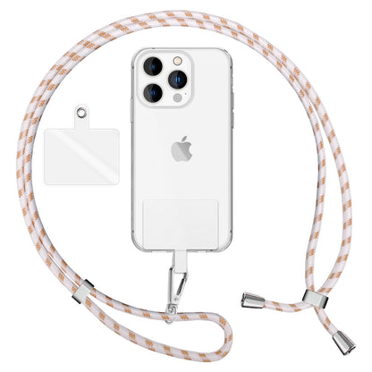 NALIA Bunte Universal-Kette mit Pad, Band für Handy-Hülle zum Umhängen, Karabinerhaken Anhänger Metall, Schlüsselband Umhängeband 160 CM, Crossbody Lanyard mit Schlaufe