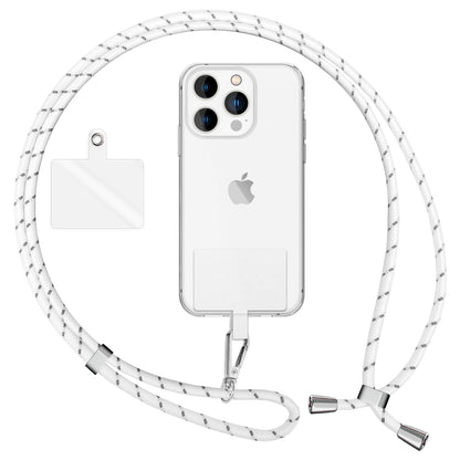 NALIA Bunte Universal-Kette mit Pad, Band für Handy-Hülle zum Umhängen, Karabinerhaken Anhänger Metall, Schlüsselband Umhängeband 160 CM, Crossbody Lanyard mit Schlaufe