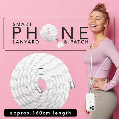 NALIA Bunte Universal-Kette mit Pad, Band für Handy-Hülle zum Umhängen, Karabinerhaken Anhänger Metall, Schlüsselband Umhängeband 160 CM, Crossbody Lanyard mit Schlaufe
