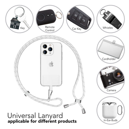 NALIA Bunte Universal-Kette mit Pad, Band für Handy-Hülle zum Umhängen, Karabinerhaken Anhänger Metall, Schlüsselband Umhängeband 160 CM, Crossbody Lanyard mit Schlaufe