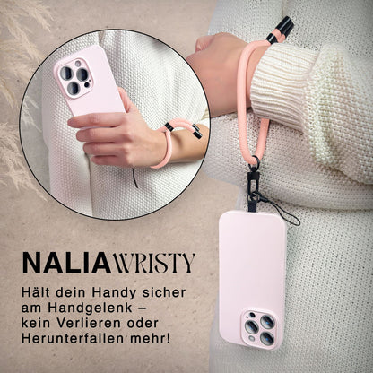 NALIA Universal Handykette Kurz & Kamera-Band – WRISTY (Verstellbare Handgelenkschlaufe inkl. 2 Patches & Feinschlaufe) – Marke aus Berlin