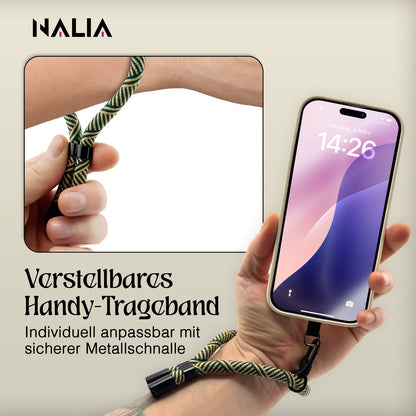 NALIA Universal Handykette Kurz & Kamera-Band – WRISTY (Verstellbare Handgelenkschlaufe inkl. 2 Patches & Feinschlaufe) – Marke aus Berlin