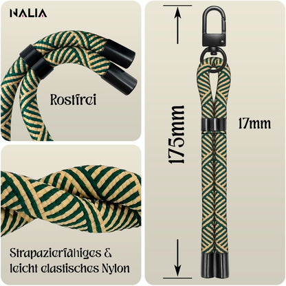 NALIA Universal Handykette Kurz & Kamera-Band – WRISTY (Verstellbare Handgelenkschlaufe inkl. 2 Patches & Feinschlaufe) – Marke aus Berlin