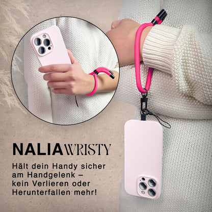 NALIA Universal Handykette Kurz & Kamera-Band – WRISTY (Verstellbare Handgelenkschlaufe inkl. 2 Patches & Feinschlaufe) – Marke aus Berlin