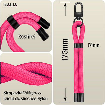 NALIA Universal Handykette Kurz & Kamera-Band – WRISTY (Verstellbare Handgelenkschlaufe inkl. 2 Patches & Feinschlaufe) – Marke aus Berlin