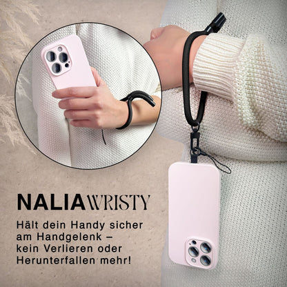 NALIA Universal Handykette Kurz & Kamera-Band – WRISTY (Verstellbare Handgelenkschlaufe inkl. 2 Patches & Feinschlaufe) – Marke aus Berlin