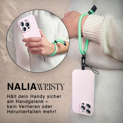NALIA Universal Handykette Kurz & Kamera-Band – WRISTY (Verstellbare Handgelenkschlaufe inkl. 2 Patches & Feinschlaufe) – Marke aus Berlin
