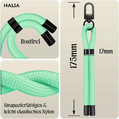 NALIA Universal Handykette Kurz & Kamera-Band – WRISTY (Verstellbare Handgelenkschlaufe inkl. 2 Patches & Feinschlaufe) – Marke aus Berlin