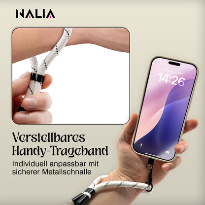 NALIA Universal Handykette Kurz & Kamera-Band – WRISTY (Verstellbare Handgelenkschlaufe inkl. 2 Patches & Feinschlaufe) – Marke aus Berlin