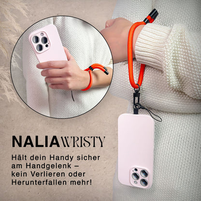NALIA Universal Handykette Kurz & Kamera-Band – WRISTY (Verstellbare Handgelenkschlaufe inkl. 2 Patches & Feinschlaufe) – Marke aus Berlin