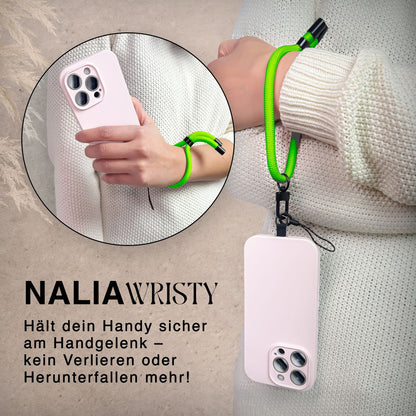 NALIA Universal Handykette Kurz & Kamera-Band – WRISTY (Verstellbare Handgelenkschlaufe inkl. 2 Patches & Feinschlaufe) – Marke aus Berlin