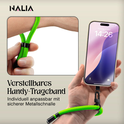 NALIA Universal Handykette Kurz & Kamera-Band – WRISTY (Verstellbare Handgelenkschlaufe inkl. 2 Patches & Feinschlaufe) – Marke aus Berlin