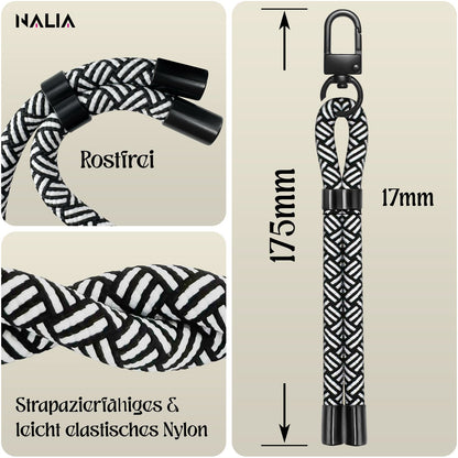 NALIA Universal Handykette Kurz & Kamera-Band – WRISTY (Verstellbare Handgelenkschlaufe inkl. 2 Patches & Feinschlaufe) – Marke aus Berlin