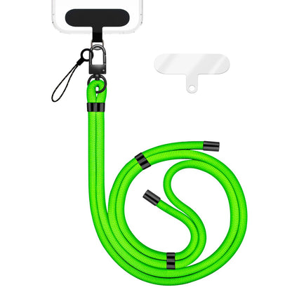 NALIA Universal Handykette für alle Smartphones – Premium Komfort-Nylon & 2 Patches – HOLDME (Geflochtenes Lanyard mit Mattschwarzem Karabiner) – Marke aus Berlin