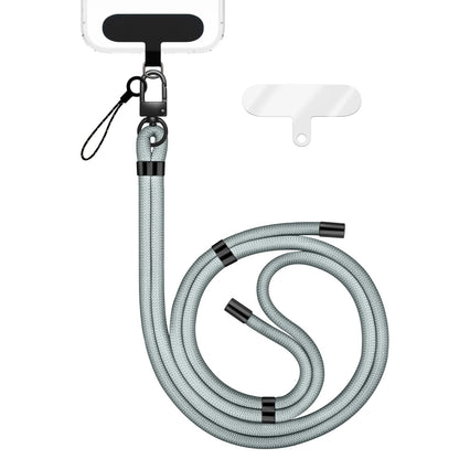 NALIA Universal Handykette für alle Smartphones – Premium Komfort-Nylon & 2 Patches – HOLDME (Geflochtenes Lanyard mit Mattschwarzem Karabiner) – Marke aus Berlin