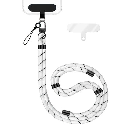 NALIA Universal Handykette für alle Smartphones – Premium Komfort-Nylon & 2 Patches – HOLDME (Geflochtenes Lanyard mit Mattschwarzem Karabiner) – Marke aus Berlin