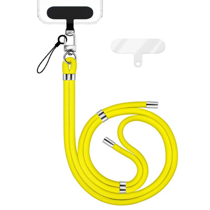 NALIA Universal Handykette für alle Smartphones – Premium Komfort-Nylon & 2 Patches – HOLDME (Geflochtenes Lanyard mit Silber-Karabiner) – Marke aus Berlin