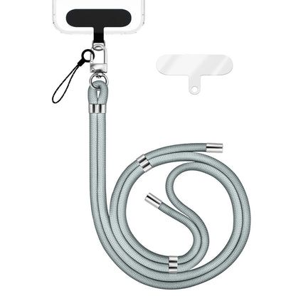 NALIA Universal Handykette für alle Smartphones – Premium Komfort-Nylon & 2 Patches – HOLDME (Geflochtenes Lanyard mit Silber-Karabiner) – Marke aus Berlin