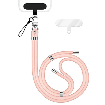 NALIA Universal Handykette für alle Smartphones – Premium Komfort-Nylon & 2 Patches – HOLDME (Geflochtenes Lanyard mit Silber-Karabiner) – Marke aus Berlin