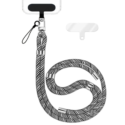 NALIA Universal Handykette für alle Smartphones – Premium Komfort-Nylon & 2 Patches – HOLDME (Geflochtenes Lanyard mit Silber-Karabiner) – Marke aus Berlin