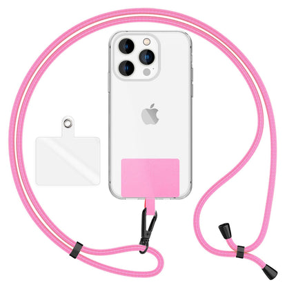 NALIA Universal Handykette für alle Smartphones – Robuste Kordel & 2 Patches – HOLDME AIR (Klassisches Lanyard mit Mattschwarzem Karabiner) – Marke aus Berlin
