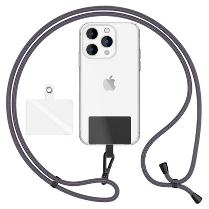 NALIA Universal Handykette für alle Smartphones – Robuste Kordel & 2 Patches – HOLDME AIR (Klassisches Lanyard mit Mattschwarzem Karabiner) – Marke aus Berlin