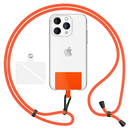 NALIA Universal Handykette für alle Smartphones – Robuste Kordel & 2 Patches – HOLDME AIR (Klassisches Lanyard mit Mattschwarzem Karabiner) – Marke aus Berlin