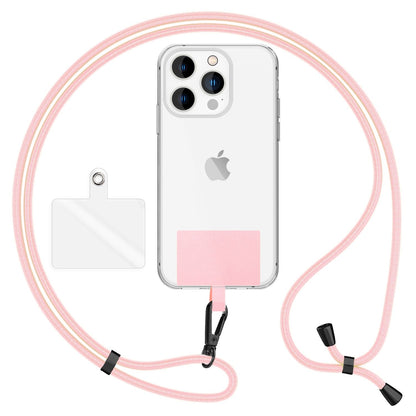 NALIA Universal Handykette für alle Smartphones – Robuste Kordel & 2 Patches – HOLDME AIR (Klassisches Lanyard mit Mattschwarzem Karabiner) – Marke aus Berlin