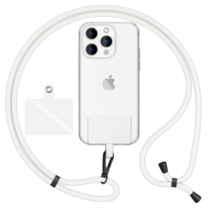 NALIA Universal Handykette für alle Smartphones – Robuste Kordel & 2 Patches – HOLDME AIR (Klassisches Lanyard mit Mattschwarzem Karabiner) – Marke aus Berlin