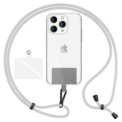 NALIA Universal Handykette für alle Smartphones – Robuste Kordel & 2 Patches – HOLDME AIR (Klassisches Lanyard mit Mattschwarzem Karabiner) – Marke aus Berlin