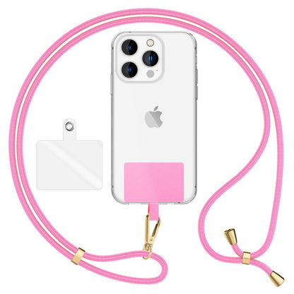 NALIA Universal Handykette für alle Smartphones – Robuste Kordel & 2 Patches – HOLDME AIR (Klassisches Lanyard mit Goldenem Karabiner) – Marke aus Berlin