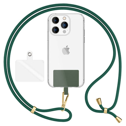NALIA Universal Handykette für alle Smartphones – Robuste Kordel & 2 Patches – HOLDME AIR (Klassisches Lanyard mit Goldenem Karabiner) – Marke aus Berlin