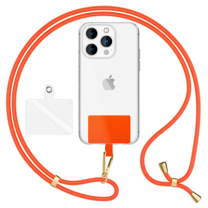 NALIA Universal Handykette für alle Smartphones – Robuste Kordel & 2 Patches – HOLDME AIR (Klassisches Lanyard mit Goldenem Karabiner) – Marke aus Berlin