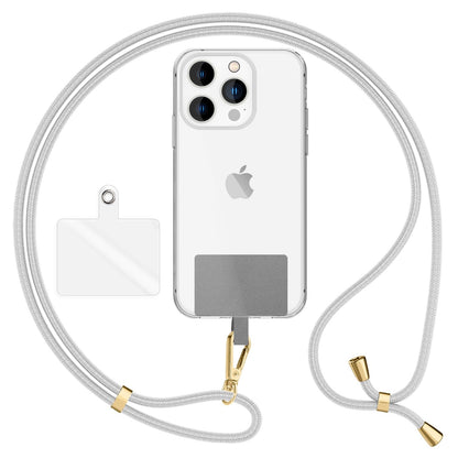 NALIA Universal Handykette für alle Smartphones – Robuste Kordel & 2 Patches – HOLDME AIR (Klassisches Lanyard mit Goldenem Karabiner) – Marke aus Berlin