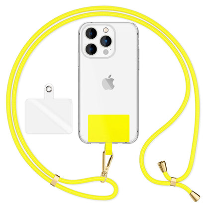 NALIA Universal Handykette für alle Smartphones – Robuste Kordel & 2 Patches – HOLDME AIR (Klassisches Lanyard mit Goldenem Karabiner) – Marke aus Berlin