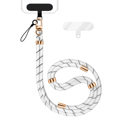 NALIA Universal Handykette für alle Smartphones – Premium Komfort-Nylon & 2 Patches – HOLDME (Geflochtenes Lanyard mit Gold-Karabiner) – Marke aus Berlin