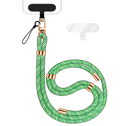 NALIA Universal Handykette für alle Smartphones – Premium Komfort-Nylon & 2 Patches – HOLDME (Geflochtenes Lanyard mit Gold-Karabiner) – Marke aus Berlin