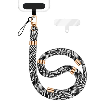 NALIA Universal Handykette für alle Smartphones – Premium Komfort-Nylon & 2 Patches – HOLDME (Geflochtenes Lanyard mit Gold-Karabiner) – Marke aus Berlin