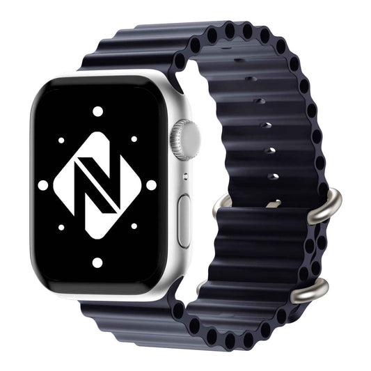 NALIA Smart Watch Armband OCEAN Style kompatibel mit Apple Watch SE & Series 8/7/6/5/4/3/2/1, 38mm 40mm 41mm, iWatch Sport Uhr Ersatzarmband Damen & Herren, Silikon Wasserfest