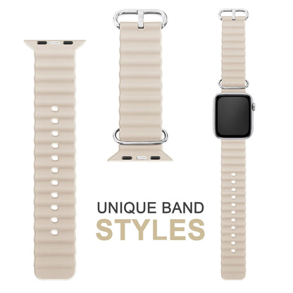 NALIA Smart Watch Armband OCEAN Style kompatibel mit Apple Watch SE & Series 8/7/6/5/4/3/2/1, 38mm 40mm 41mm, iWatch Sport Uhr Ersatzarmband Damen & Herren, Silikon Wasserfest