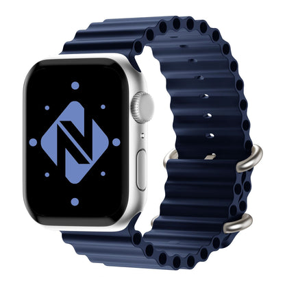 NALIA Smart Watch Armband OCEAN Style kompatibel mit Apple Watch SE & Series 8/7/6/5/4/3/2/1, 38mm 40mm 41mm, iWatch Sport Uhr Ersatzarmband Damen & Herren, Silikon Wasserfest
