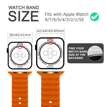NALIA Smart Watch Armband OCEAN Style kompatibel mit Apple Watch SE & Series 8/7/6/5/4/3/2/1, 38mm 40mm 41mm, iWatch Sport Uhr Ersatzarmband Damen & Herren, Silikon Wasserfest