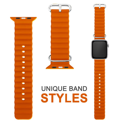 NALIA Smart Watch Armband OCEAN Style kompatibel mit Apple Watch SE & Series 8/7/6/5/4/3/2/1, 38mm 40mm 41mm, iWatch Sport Uhr Ersatzarmband Damen & Herren, Silikon Wasserfest
