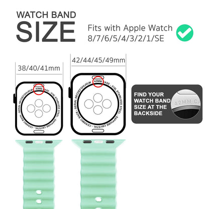 NALIA Smart Watch Armband OCEAN Style kompatibel mit Apple Watch SE & Series 8/7/6/5/4/3/2/1, 38mm 40mm 41mm, iWatch Sport Uhr Ersatzarmband Damen & Herren, Silikon Wasserfest