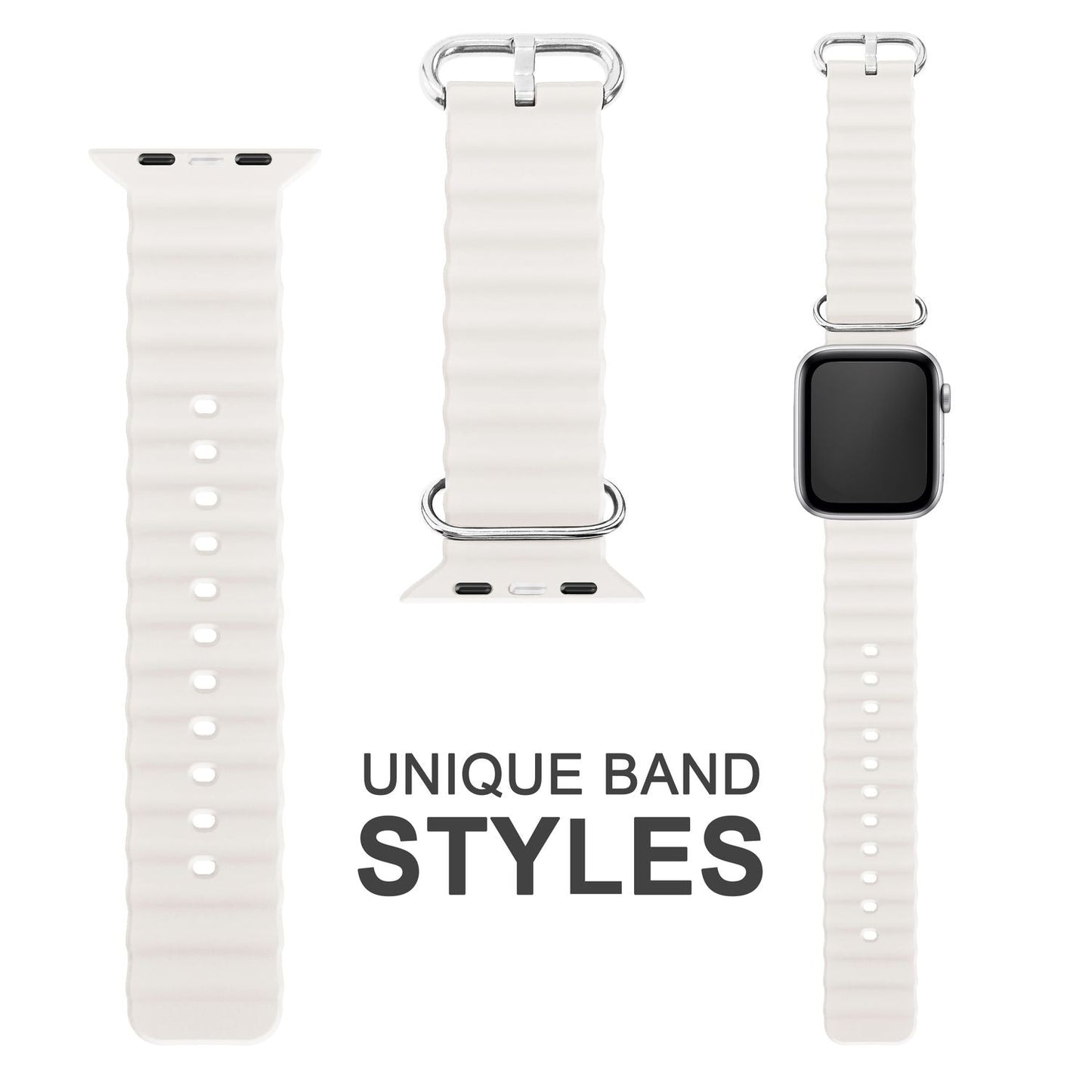 NALIA Smart Watch Armband OCEAN Style kompatibel mit Apple Watch SE & Series 8/7/6/5/4/3/2/1, 38mm 40mm 41mm, iWatch Sport Uhr Ersatzarmband Damen & Herren, Silikon Wasserfest