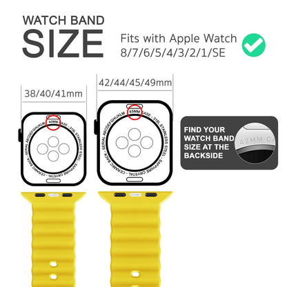 NALIA Smart Watch Armband OCEAN Style kompatibel mit Apple Watch SE & Series 8/7/6/5/4/3/2/1, 38mm 40mm 41mm, iWatch Sport Uhr Ersatzarmband Damen & Herren, Silikon Wasserfest