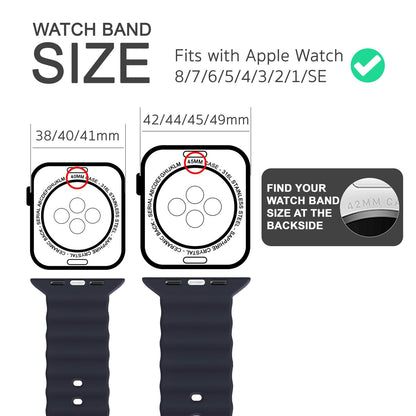 NALIA Smart Watch Armband OCEAN Style kompatibel mit Apple Watch Ultra/SE & Series 8/7/6/5/4/3/2/1, 42mm 44mm 45mm 49mm, iWatch Sport Uhr Ersatzarmband Damen Herren, Silikon Riemen
